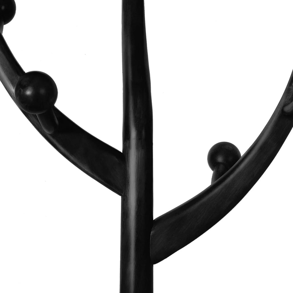 Appendiabiti da terra "ramo d'albero" in legno di gomma con 8 ganci - 24,5L x 70,87H