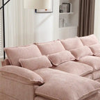 Divano componibile Cloud per soggiorno, divano a U moderno in ciniglia/bouclé, comodo divano letto modulare con doppia chaise longue