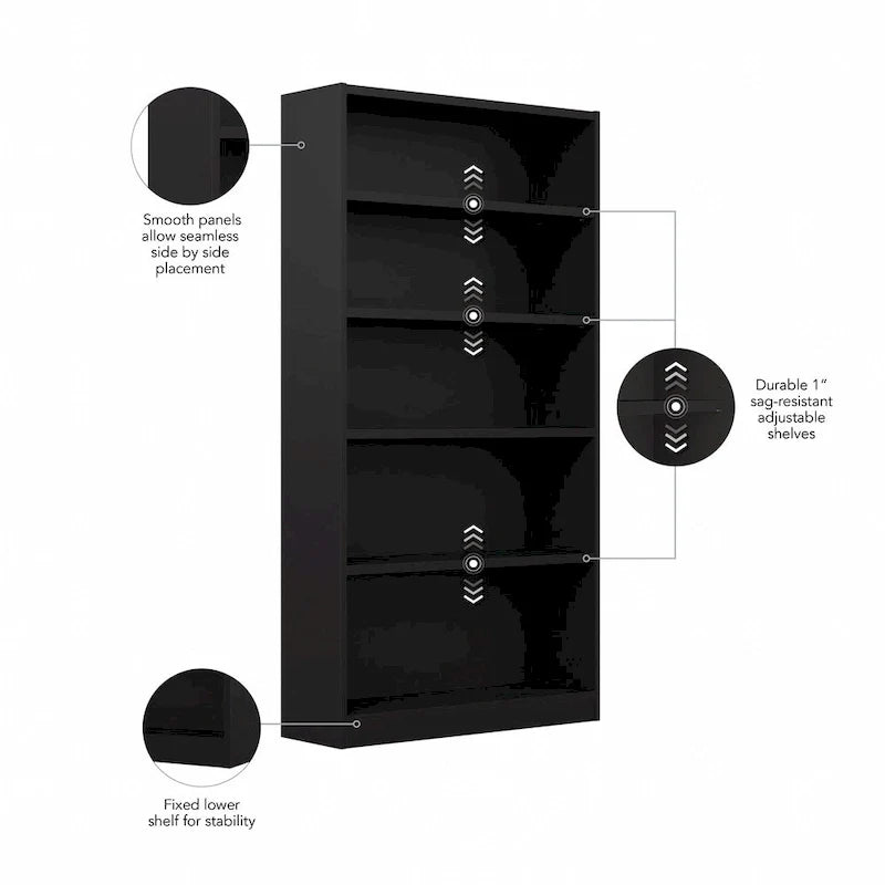 Libreria a 5 ripiani alta universale di Bush Furniture