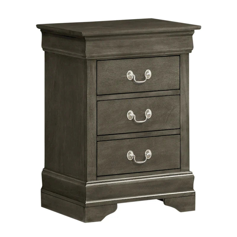 Comodino in legno a 3 cassetti