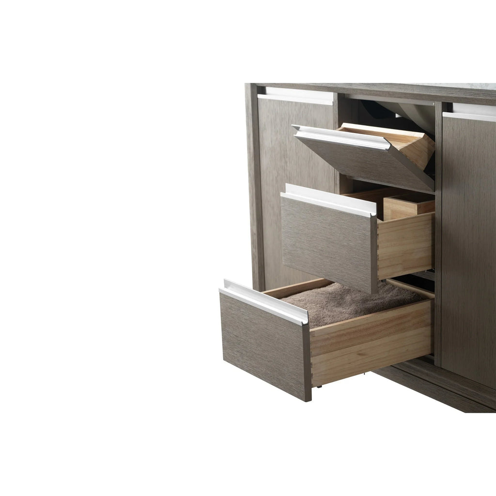Mobile da Bagno Vanity Art con Lavabo in Ceramica e Top in Marmo Ricomposto