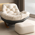 Sedia a dondolo scandinava imbottita con pouf opzionale