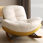 Sedia a dondolo scandinava imbottita con pouf opzionale