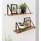 Kate & Laurel All Things Decor Set di 2 mensole in legno Solomon 27" x 8.3" marrone/nero: struttura in metallo, nessun montaggio richiesto