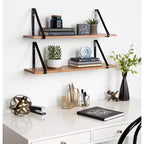 Kate & Laurel All Things Decor Set di 2 mensole in legno Solomon 27" x 8.3" marrone/nero: struttura in metallo, nessun montaggio richiesto