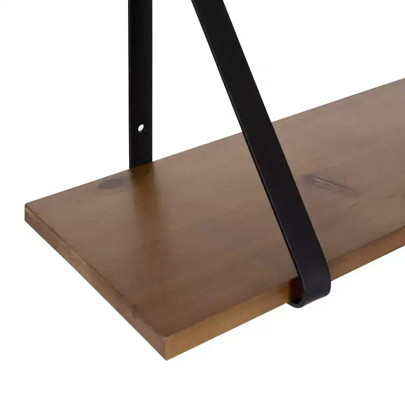 Kate & Laurel All Things Decor Set di 2 mensole in legno Solomon 27" x 8.3" marrone/nero: struttura in metallo, nessun montaggio richiesto