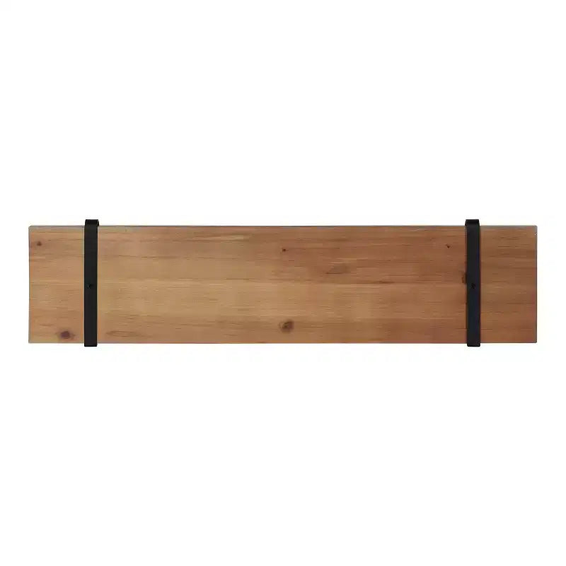 Kate & Laurel All Things Decor Set di 2 mensole in legno Solomon 27" x 8.3" marrone/nero: struttura in metallo, nessun montaggio richiesto