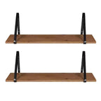 Kate & Laurel All Things Decor Set di 2 mensole in legno Solomon 27" x 8.3" marrone/nero: struttura in metallo, nessun montaggio richiesto