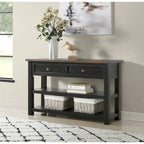 The Gray Barn Downington Consolle da Divano in Legno Massello a 2 Cassetti