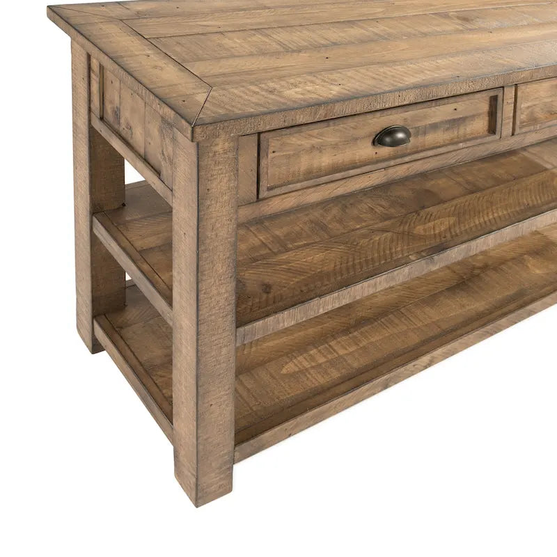 The Gray Barn Downington Consolle da Divano in Legno Massello a 2 Cassetti