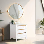 Mobile da Bagno Vanity Art con Lavabo in Ceramica e Top in Marmo Ricomposto