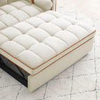 Divano letto trasformabile a 2 posti in velluto da 140 cm con letto estraibile, reclinabile, tasche laterali e supporto per telefono