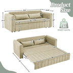 Divano letto moderno convertibile imbottito in velluto con braccioli arrotolati decorati con borchie in rame