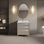 Mobile da Bagno Vanity Art con Lavabo in Ceramica e Top in Marmo Ricomposto
