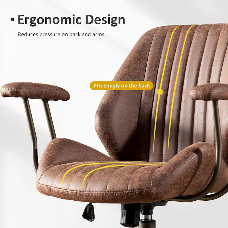 Sedia da ufficio ergonomica in tessuto scamosciato con supporto lombare