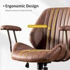 Sedia da ufficio ergonomica in tessuto scamosciato con supporto lombare