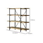 Industrial Wooden Metal Wall Bookshelf 4-Tier