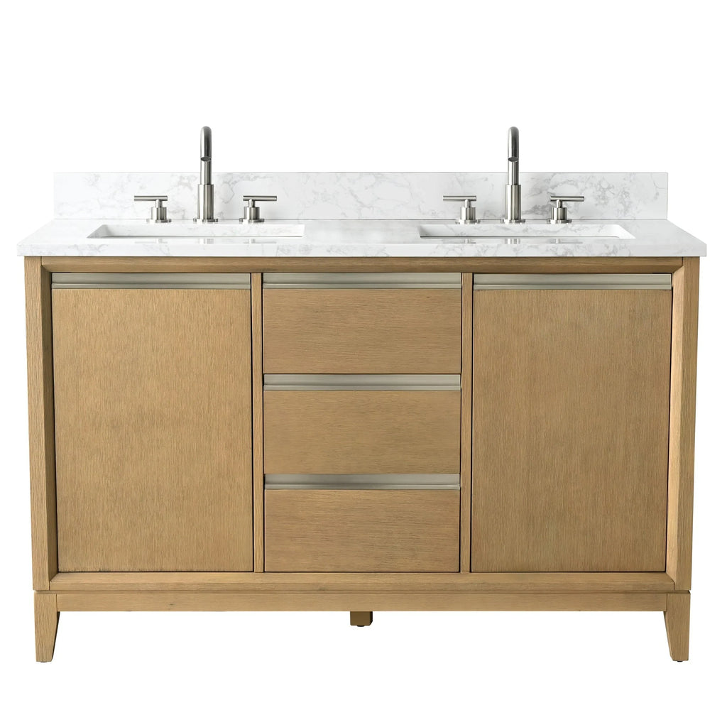Mobile da Bagno Vanity Art con Lavabo in Ceramica e Top in Marmo Ricomposto