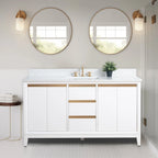 Mobile da Bagno Vanity Art con Lavabo in Ceramica e Top in Marmo Ricomposto