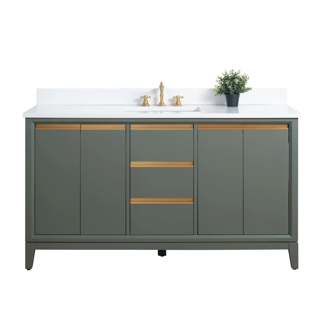 Mobile da Bagno Vanity Art con Lavabo in Ceramica e Top in Marmo Ricomposto
