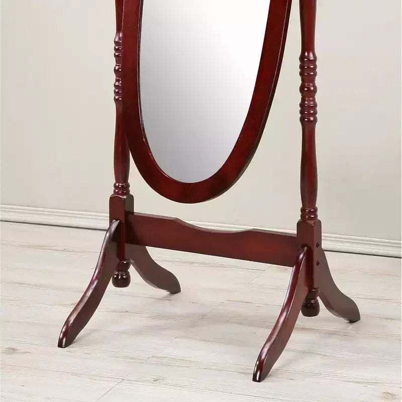 Specchio a piantana in legno tradizionale in stile Queen Anne Roundhill Furniture