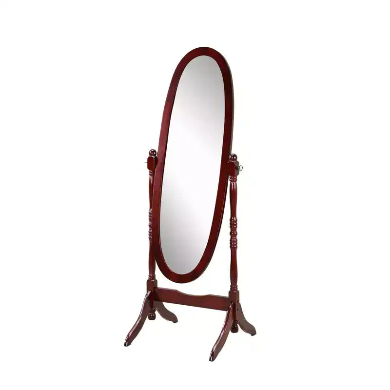 Specchio a piantana in legno tradizionale in stile Queen Anne Roundhill Furniture