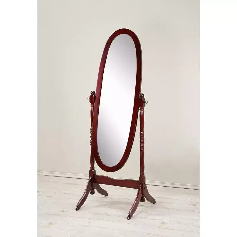 Specchio a piantana in legno tradizionale in stile Queen Anne Roundhill Furniture
