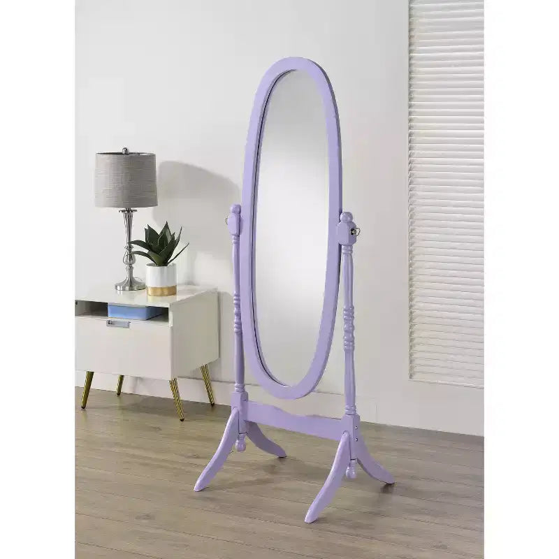 Specchio a piantana in legno tradizionale in stile Queen Anne Roundhill Furniture