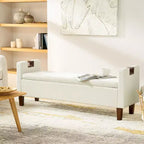 Panca contenitore Daniel con gambe in legno massello e maniglie a incasso|ART OF LIVING DESIGNS