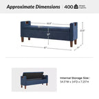 Panca contenitore Daniel con gambe in legno massello e maniglie a incasso|ART OF LIVING DESIGNS