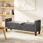 Panca contenitore Daniel con gambe in legno massello e maniglie a incasso|ART OF LIVING DESIGNS