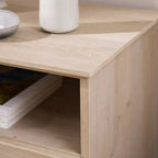 Comodino Transizionale a 2 Cassetti Rovere Bianco - Walker Edison