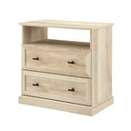 Comodino Transizionale a 2 Cassetti Rovere Bianco - Walker Edison