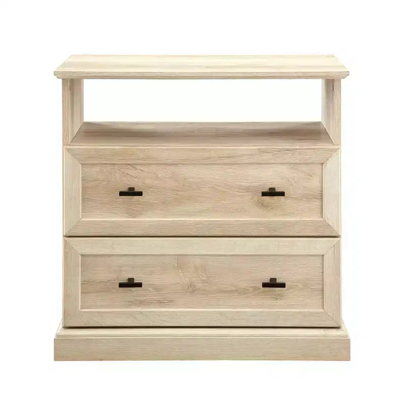 Comodino Transizionale a 2 Cassetti Rovere Bianco - Walker Edison