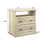 Comodino Transizionale a 2 Cassetti Rovere Bianco - Walker Edison