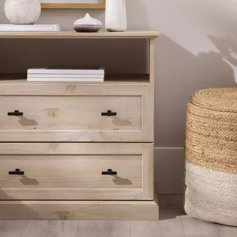Comodino Transizionale a 2 Cassetti Rovere Bianco - Walker Edison