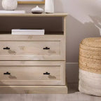 Comodino Transizionale a 2 Cassetti Rovere Bianco - Walker Edison