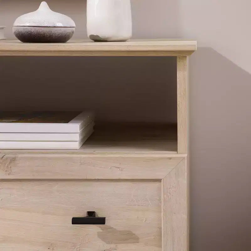 Comodino Transizionale a 2 Cassetti Rovere Bianco - Walker Edison