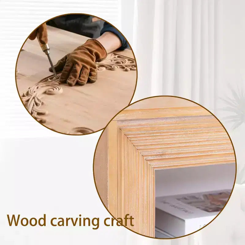 Consolle in legno Oakmere Farmhouse con ripiano portaoggetti GDFStudio