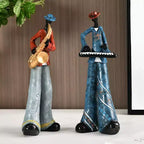 NotArt Set di 5 Statuine di Musicisti Americani - Scultura in Resina Artigianale per Soggiorno,