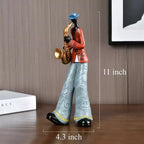 NotArt Set di 5 Statuine di Musicisti Americani - Scultura in Resina Artigianale per Soggiorno,