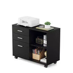 Karl Home Classificatore in legno a 3 cassetti largo 80 cm con tavolino laterale piano