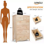 Mobile a 6 cassetti Karl Home in legno di gomma naturale, 1 pz