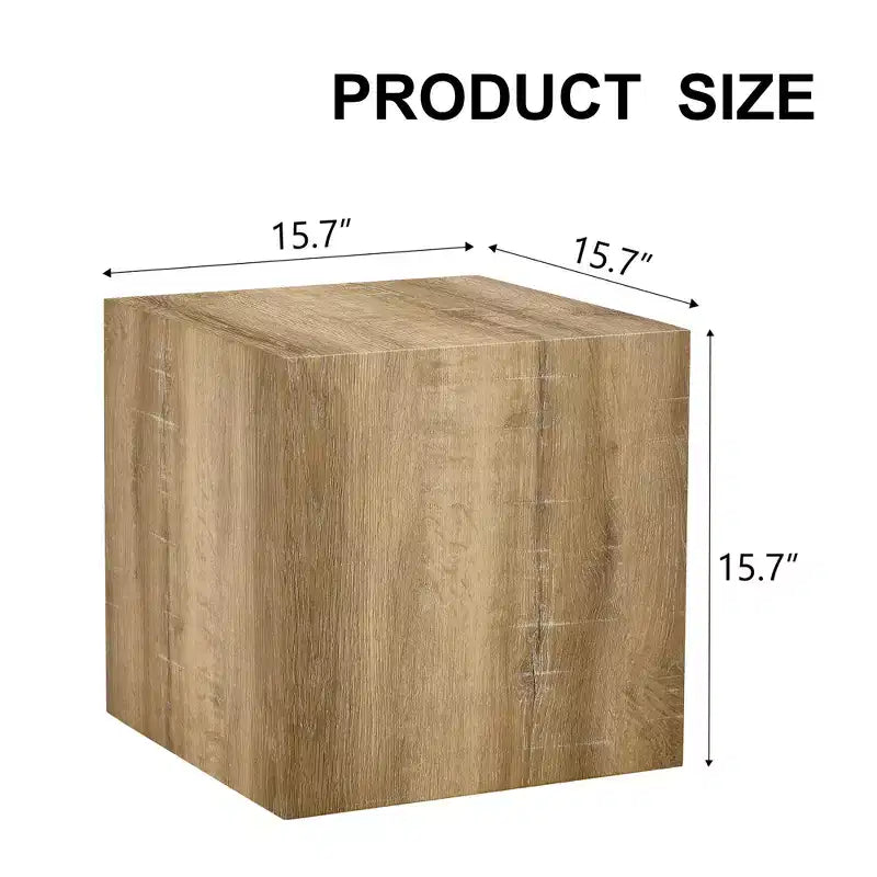Tavolino da caffè in MDF color legno chiaro da 15,7 pollici, Tavolino d'appoggio quadrato minimalista dalla texture liscia, senza montaggio, per soggiorno