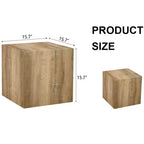 Tavolino da caffè in MDF color legno chiaro da 15,7 pollici, Tavolino d'appoggio quadrato minimalista dalla texture liscia, senza montaggio, per soggiorno