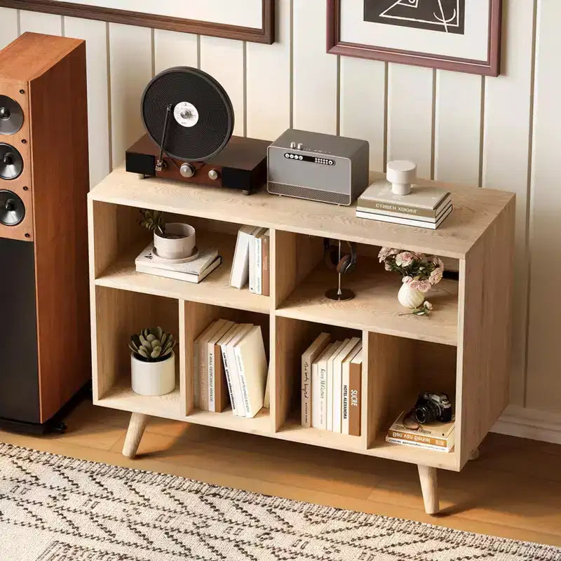 Supporto moderno per giradischi da 39,5 pollici con stazione di ricarica, mobiletto per giradischi in legno multistrato, può contenere oltre 350 album in vinile, per soggiorno, camera da letto, ufficio
