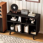 Supporto moderno per giradischi da 39,5 pollici con stazione di ricarica, mobiletto per giradischi in legno multistrato, può contenere oltre 350 album in vinile, per soggiorno, camera da letto, ufficio