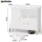 Set di 2 Madie Moderne con Cassetti, Credenze Contenitore da 100 cm con Ripiani e Ante per Cucina Sala da Pranzo