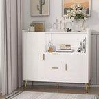 Set di 2 Madie Moderne con Cassetti, Credenze Contenitore da 100 cm con Ripiani e Ante per Cucina Sala da Pranzo