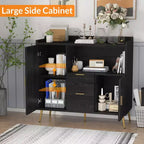 Set di 2 Madie Moderne con Cassetti, Credenze Contenitore da 100 cm con Ripiani e Ante per Cucina Sala da Pranzo